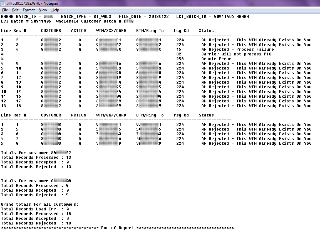 Switched Batch .WHL results file