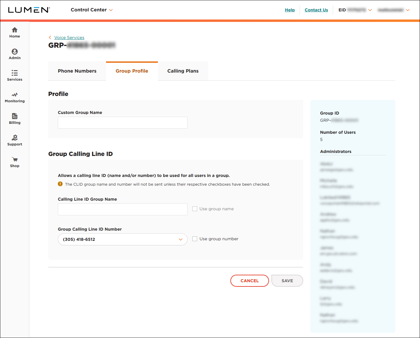 Voice Complete Reports (showing Group Profile tab)