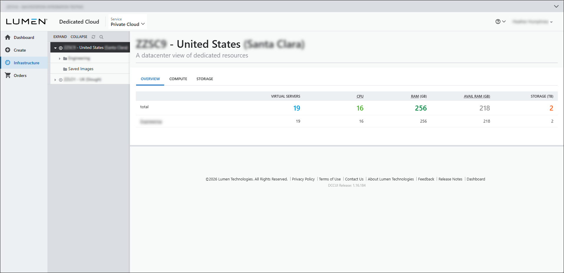 datacenter cluster view