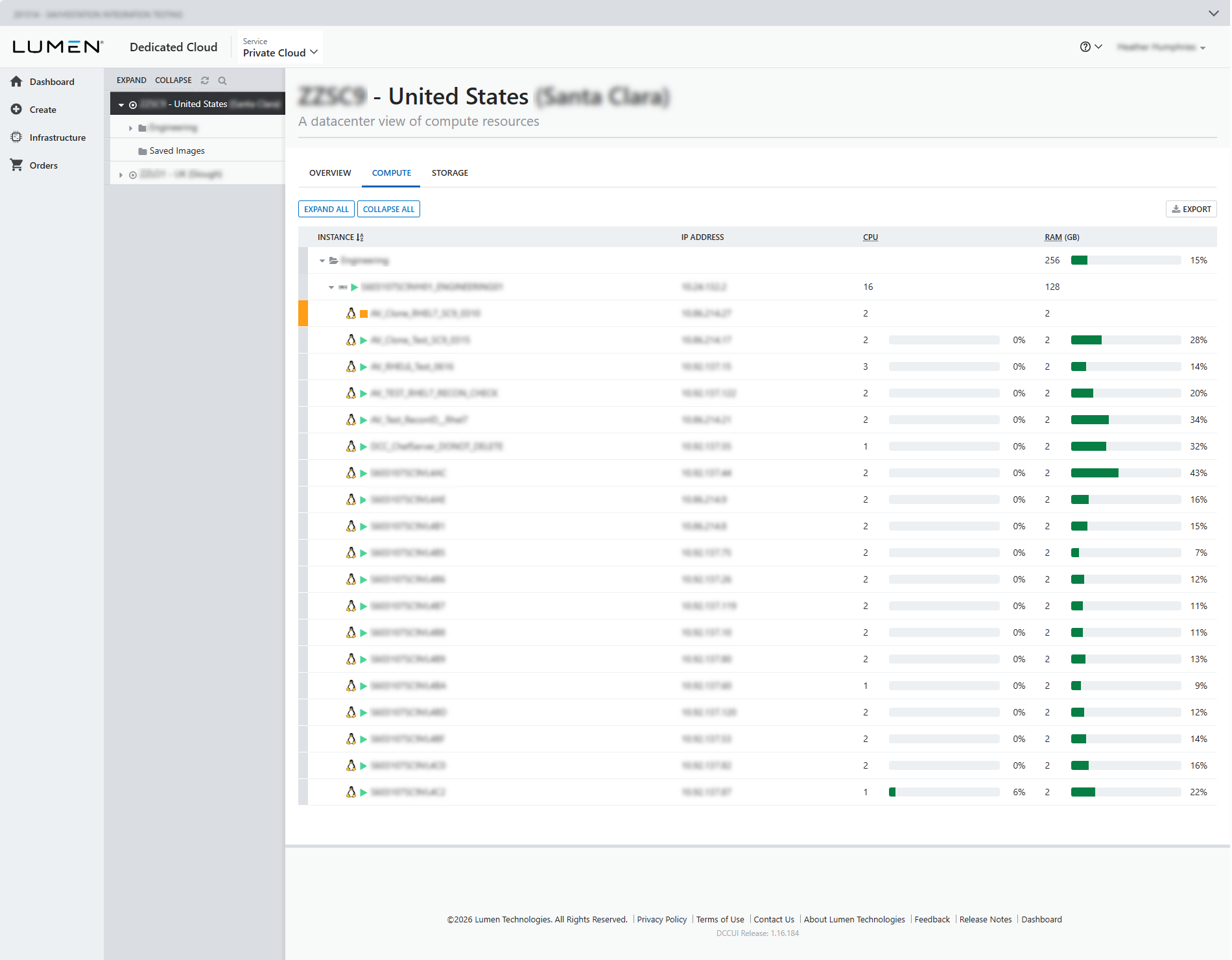 datacenter compute resource view