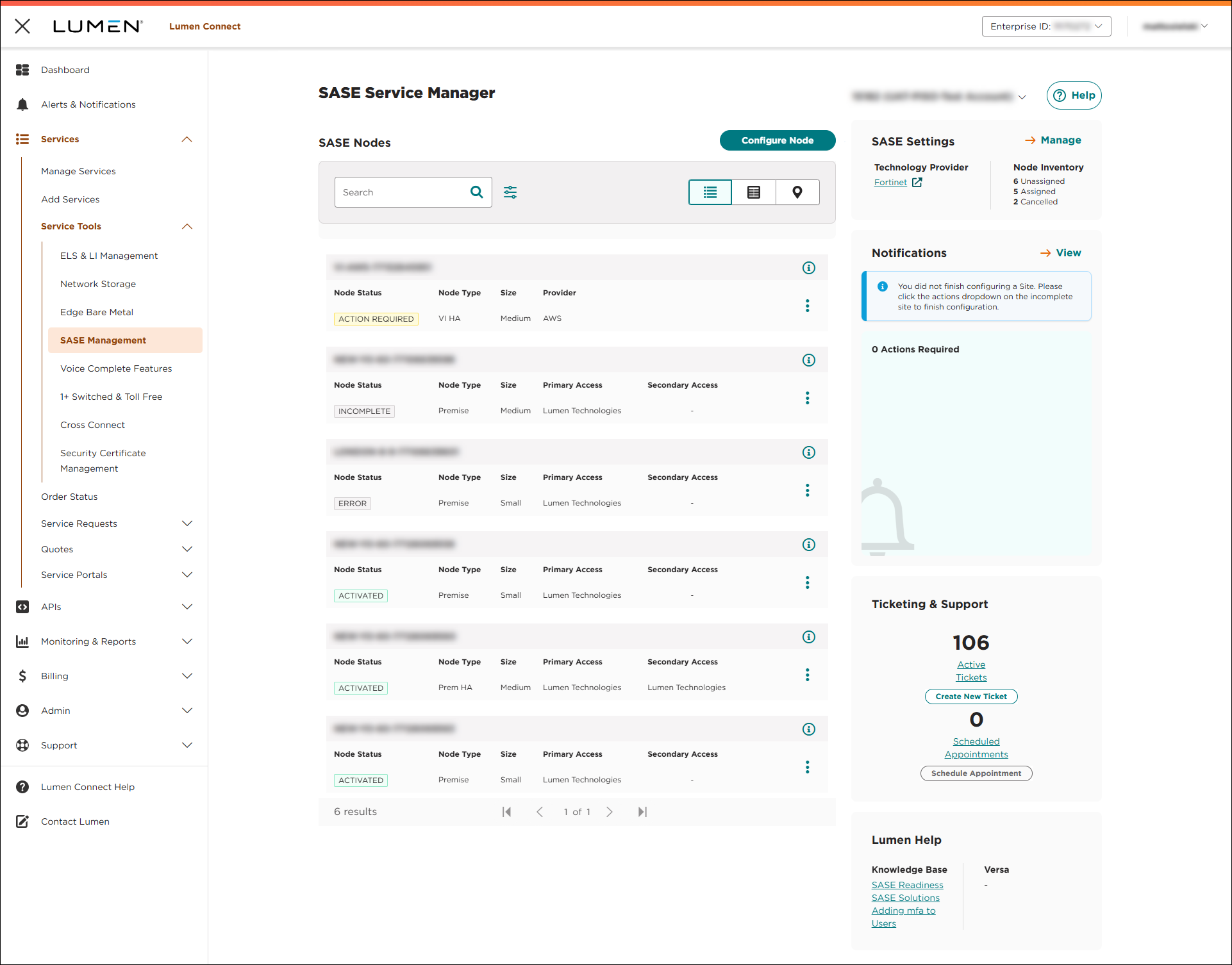 SASE Service Manager
