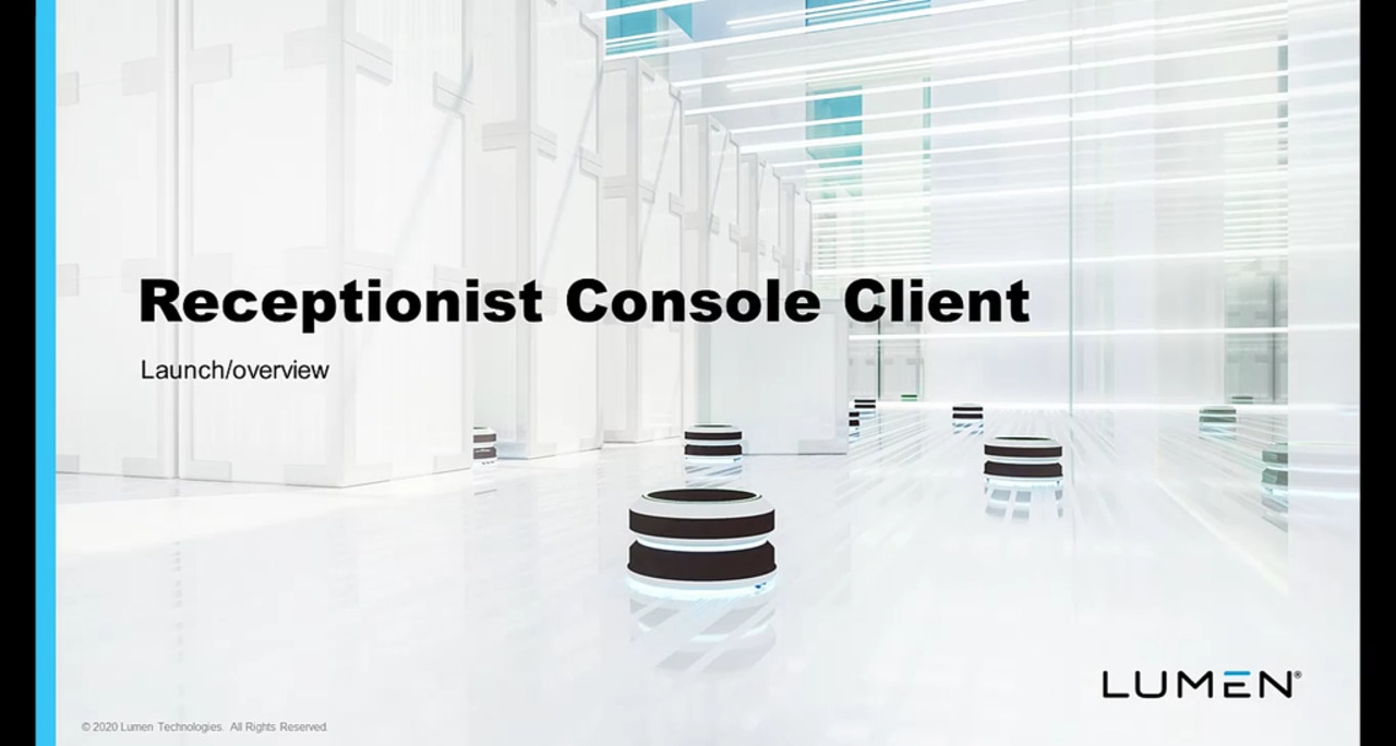 Receptionist Console overview video title card